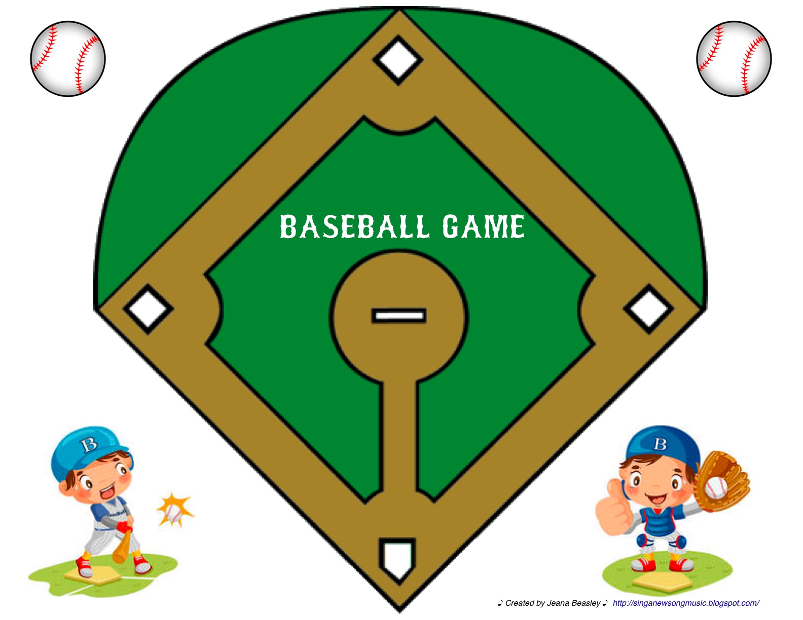 Baseball field baseball game clipart