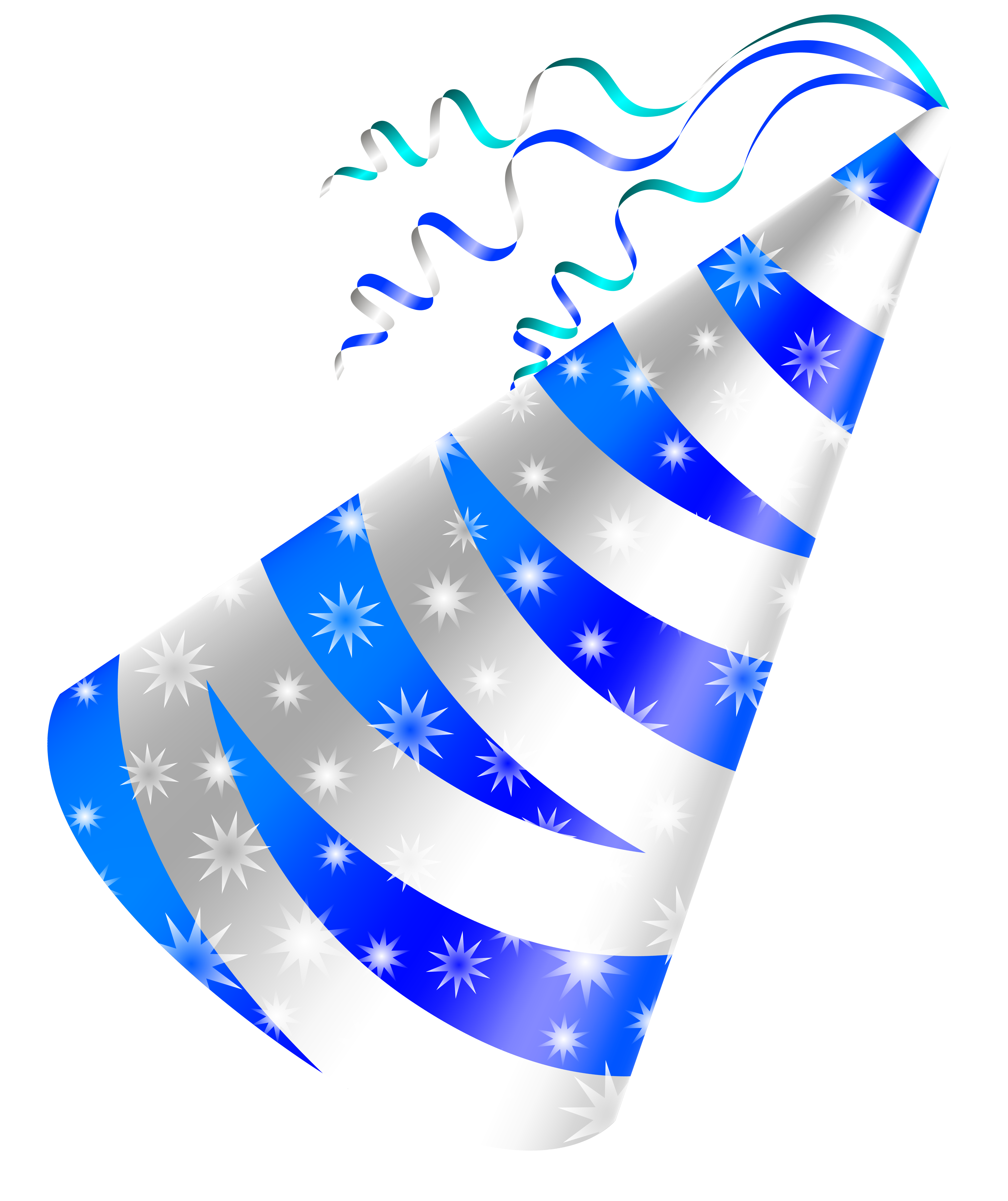 Birthday hat white and blue party hat clipart image