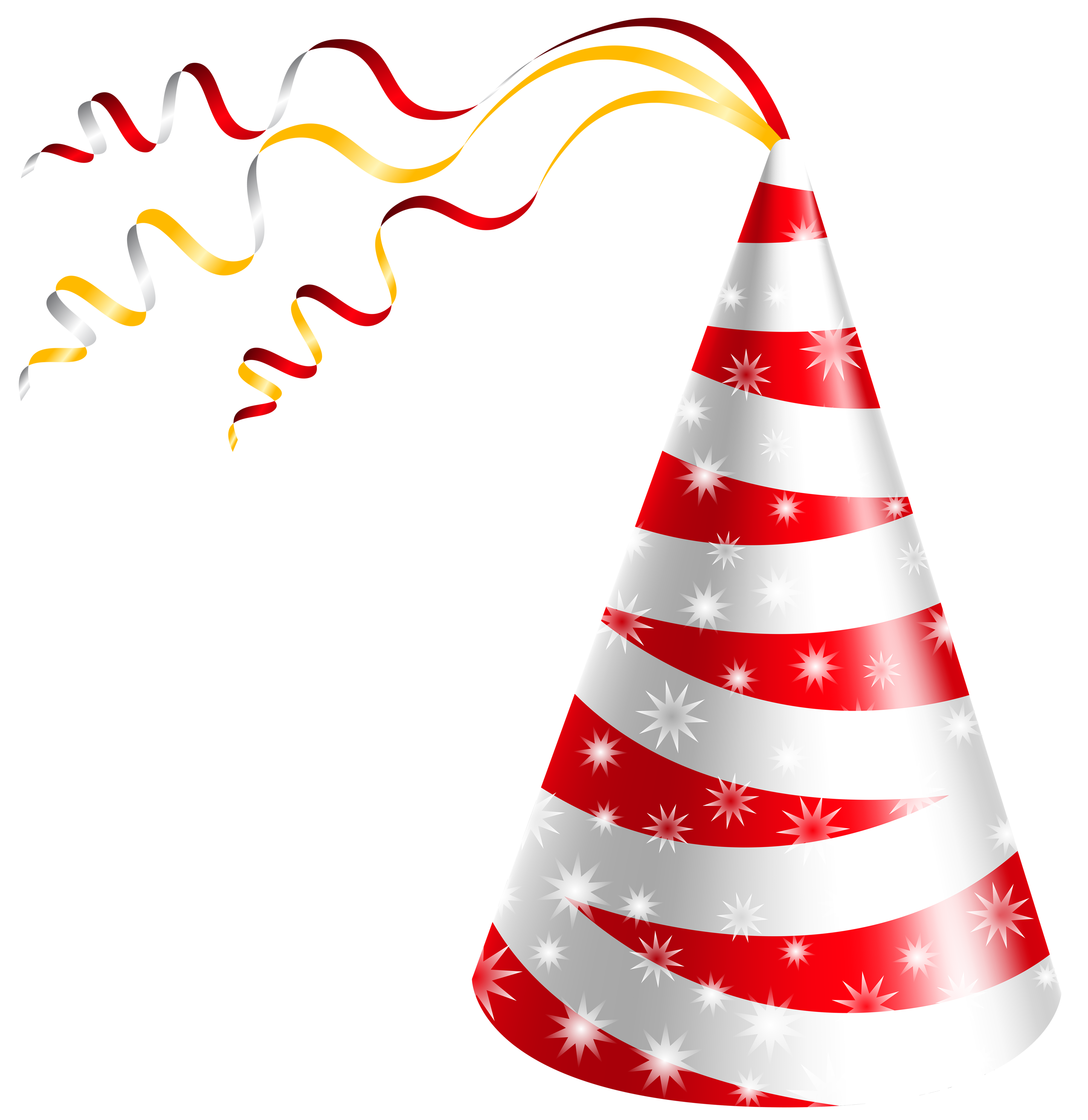 Birthday hat white and red party hat clipart image