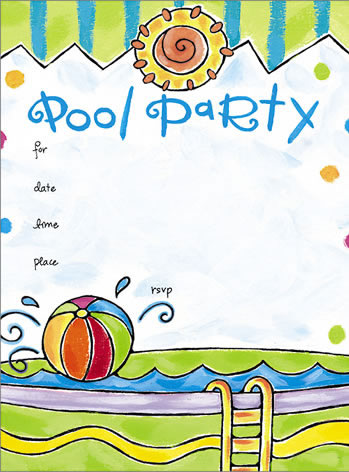Birthday pool party clipart 2
