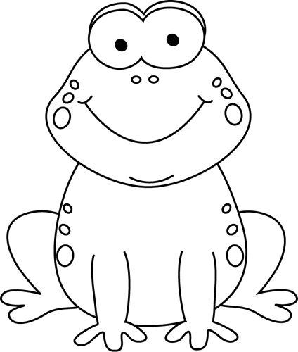 Black and white cartoon frog clip art march ideas
