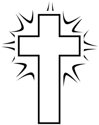 Black and white cross clipart