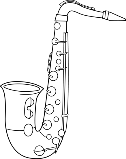 Black and white saxophone design free clip art