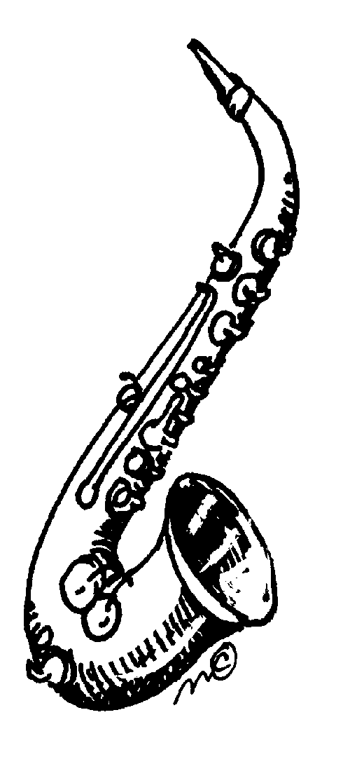 Black saxophone clipart