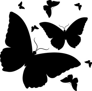 Butterfly  black and white black butterfly clipart