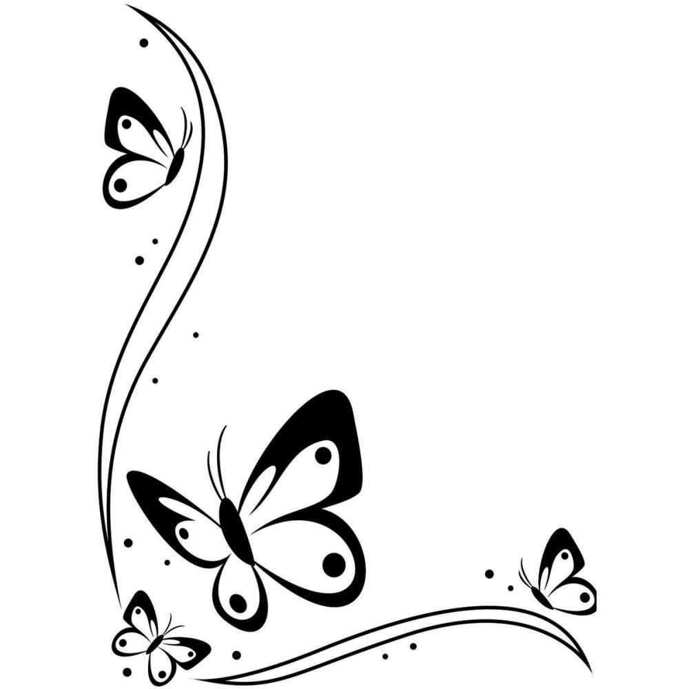 Butterfly  black and white butterfly clipart border black and white