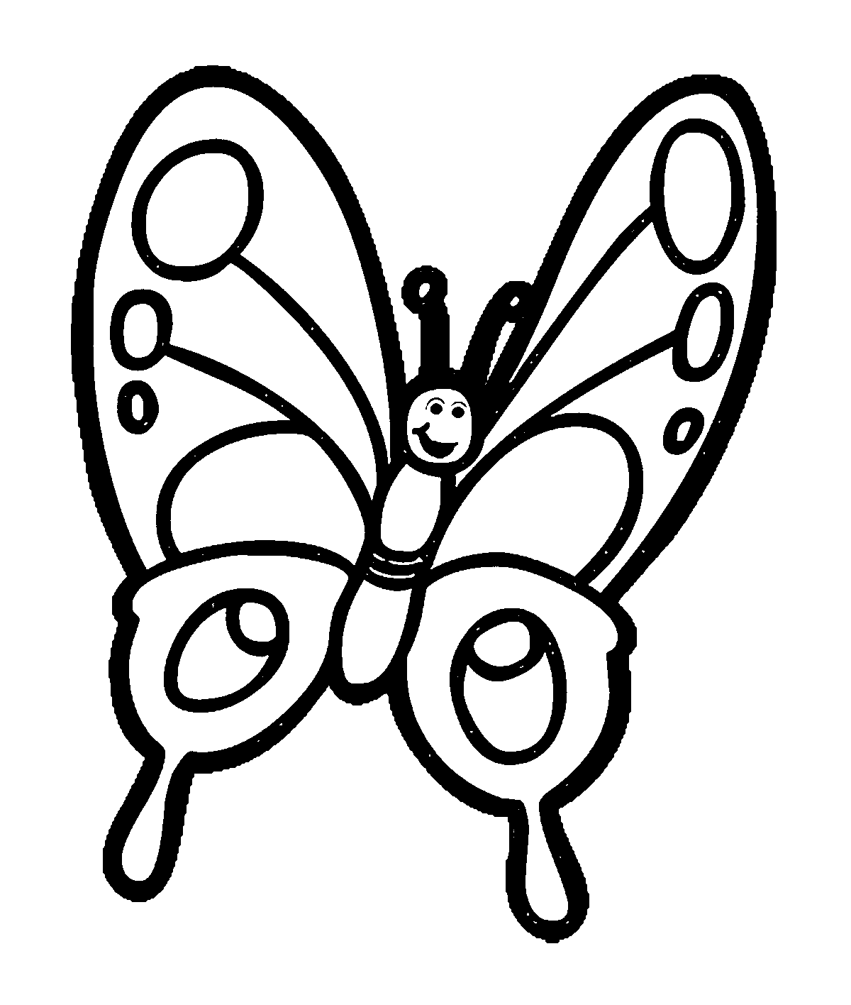 Butterfly black and white cartoonbutterfly coloring page format