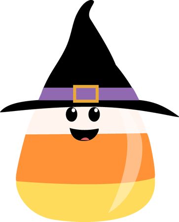 Candy corn wearing witches hat clip art