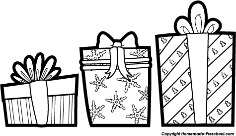 Christmas  black and white christmas present clipart black and white free