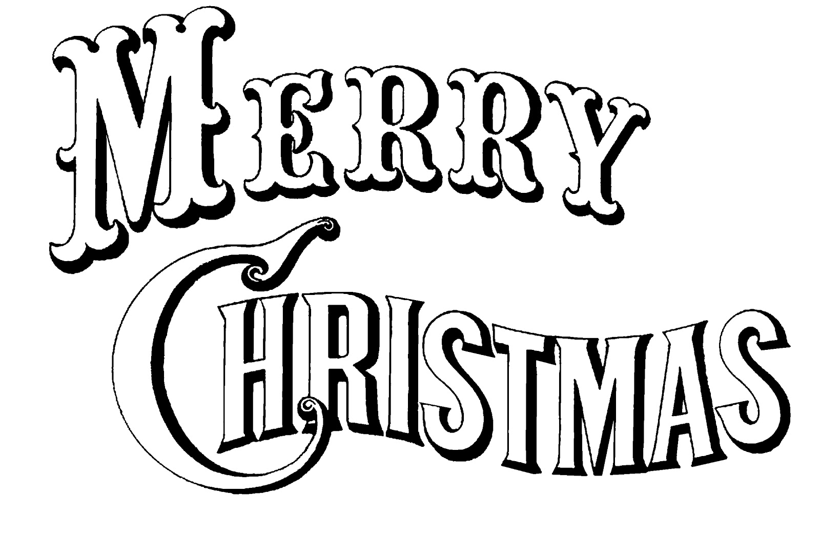 Christmas  black and white christmas scene black and white clipart