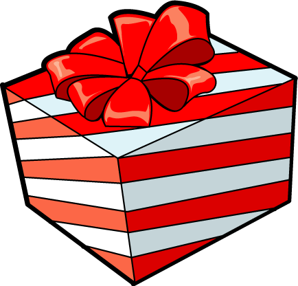 Christmas wrapped present clipart 2