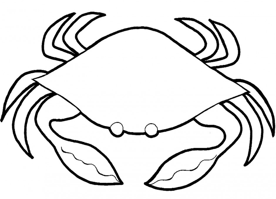Crab black and white clipart 4