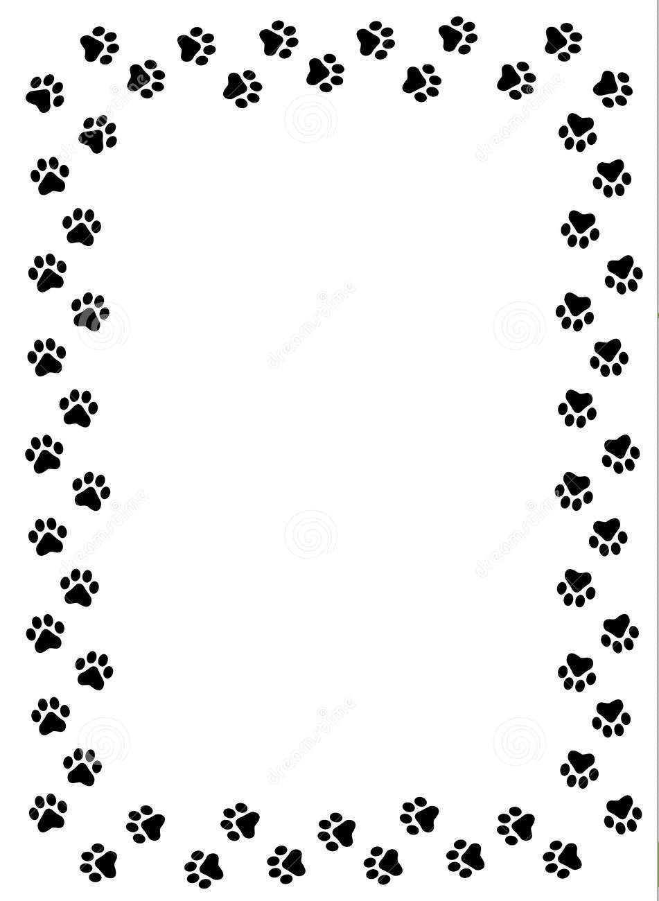 Dog paw dog clip art borders free jerr visualdnsnet