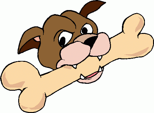 Dog with a bone clipart 2