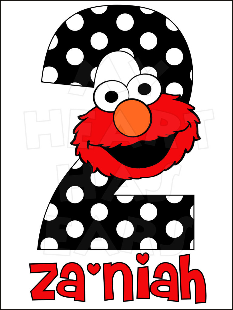 Elmo birthday any name and number personalized digital clip art