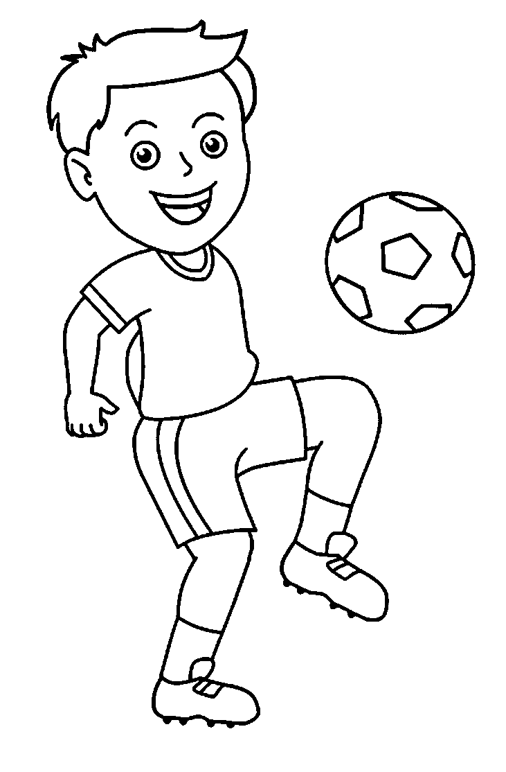 Football  black and white boy playing football clipart black and white