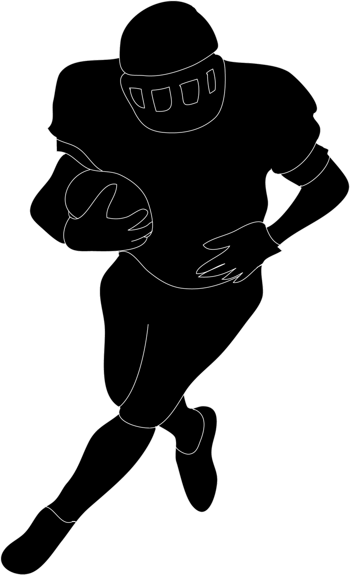 Football  black and white football player clipart black and white free