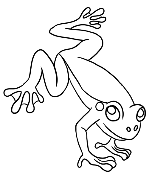 Frog  black and white leaping frog clip art