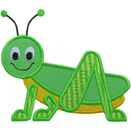 Grasshopper applique by happyapplique animals appliques clipart