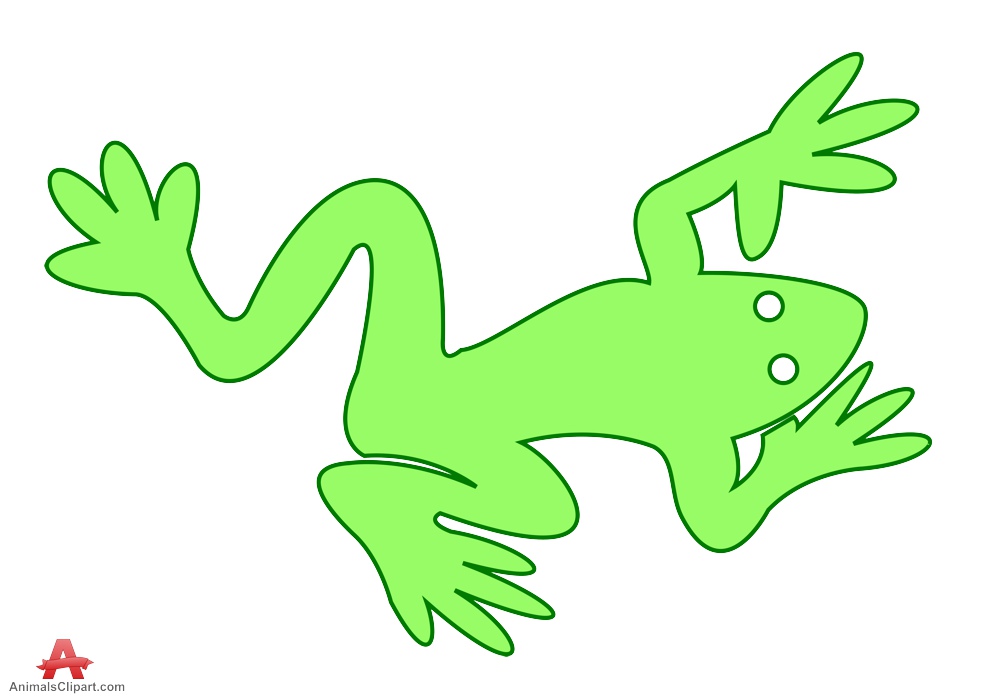 Green outline frog clipart free design download