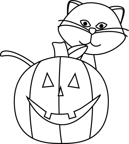 Halloween  black and white halloween cat black and white clipart 4