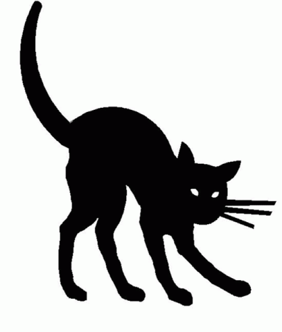 Halloween  black and white halloween cat black and white clipart