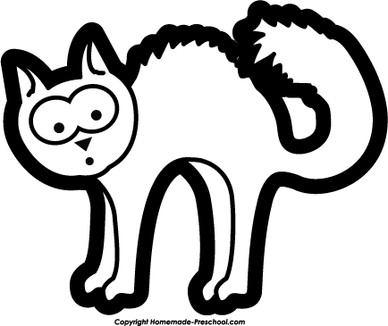 Halloween  black and white halloween cat clipart black and white