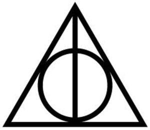 Harry potter deathly hallows symbol made from outdoor adhesive clip art