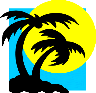 Hawaiian tropical paradise clipart