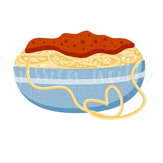 Heartfelt spaghetti cute digital clipart romantic pasta clip art