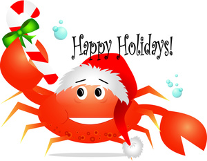 Holiday crab clipart