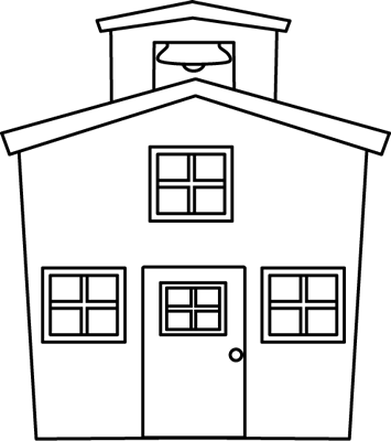 House  black and white black and white schoolhouse clip art