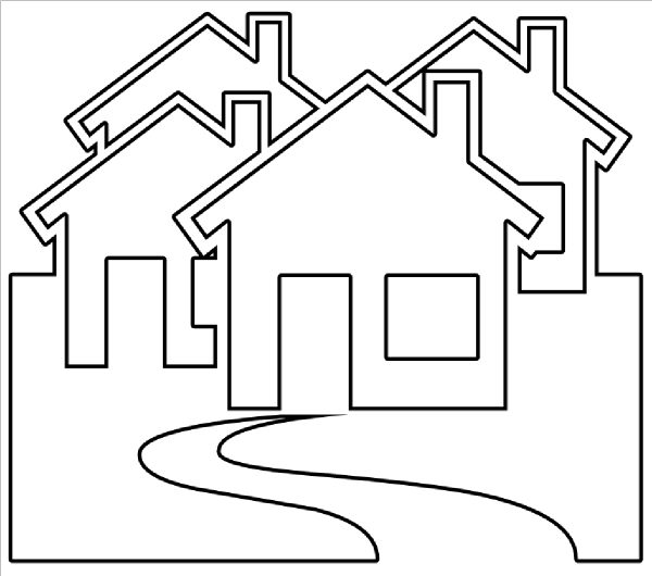 House  black and white clip art house outline black and white clipart