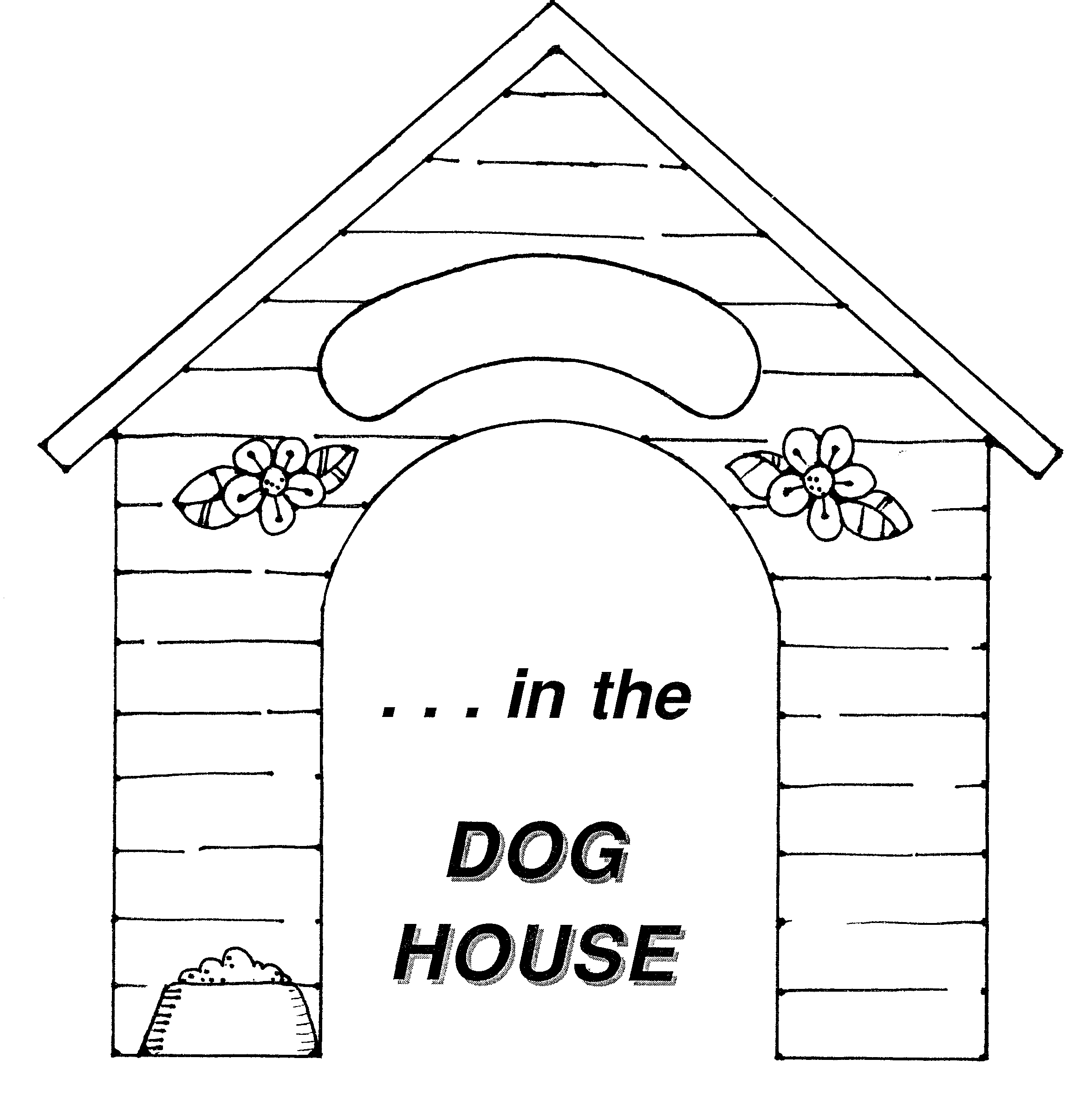 House  black and white dog house clipart images