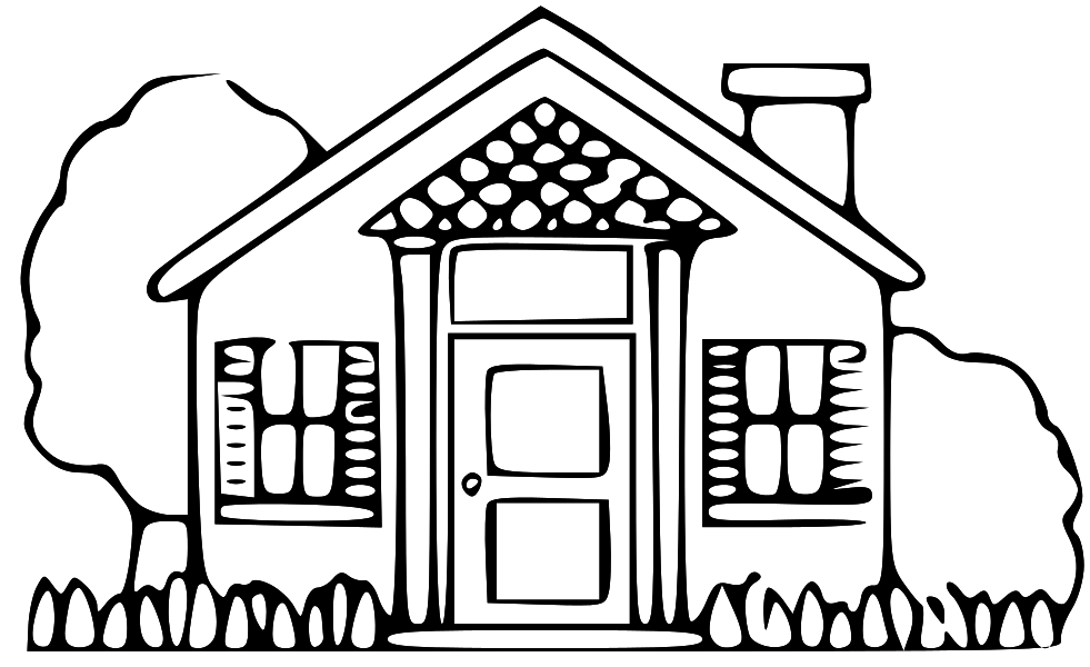 House  black and white house clipart