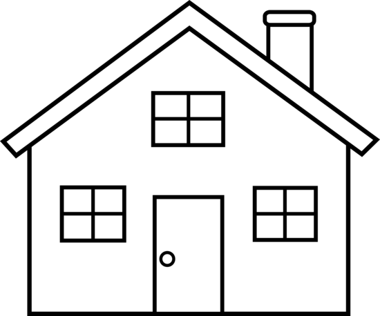 House  black and white house outline clipart black and white free