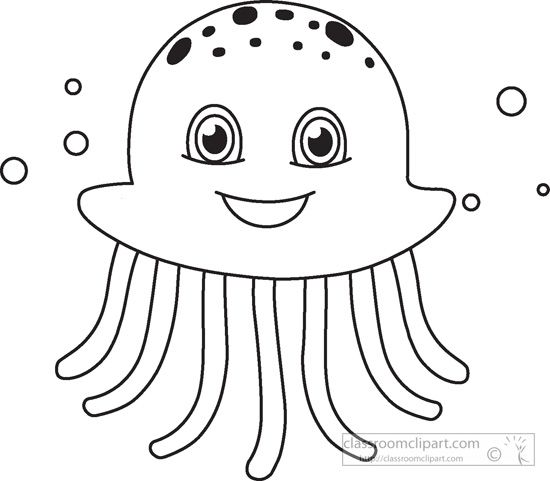 Jellyfish jelly fish outline clipart 3