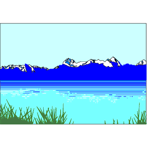 Lake with fish clipart