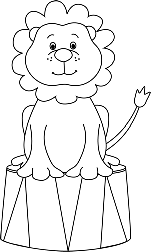Lion  black and white black and white circus lion clip art