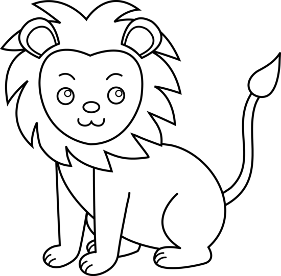 Lion  black and white cute lion clipart black and white 2
