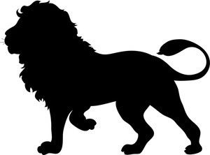 Lion  black and white free silhouette clip art image of a lion the