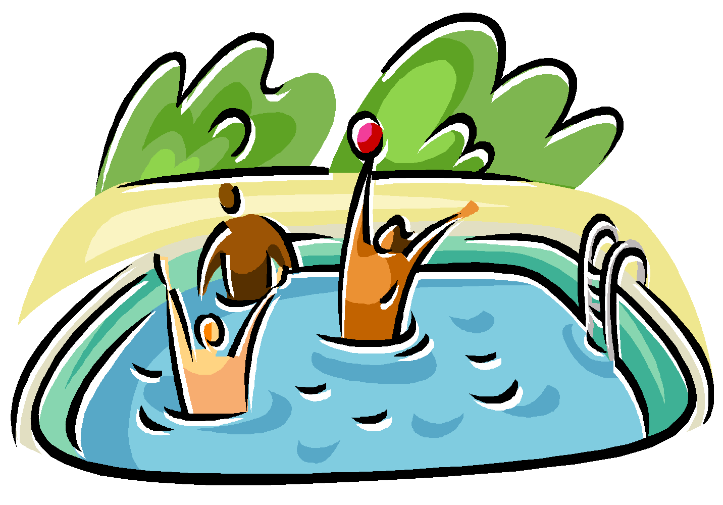 Pool party swimming in a pool clipart clipart