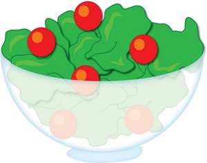 Salad in bowl clipart