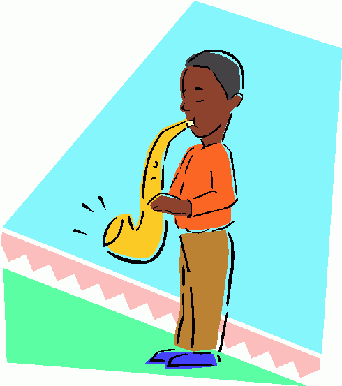 Saxophone boy clipart
