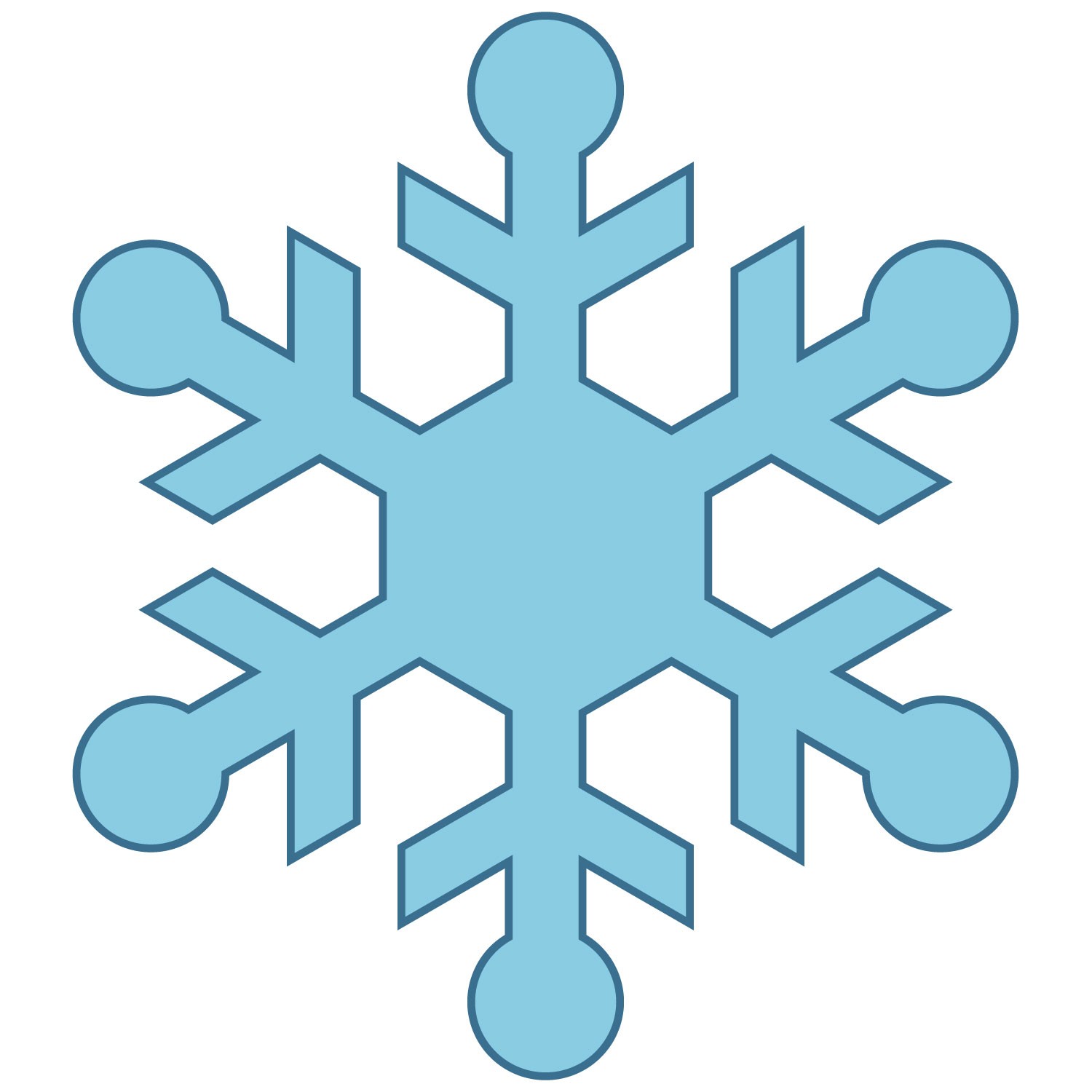 Simple snowflake clipart 3