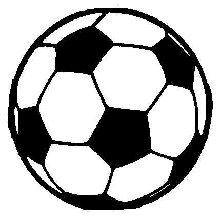 Soccer ball black and white clipart