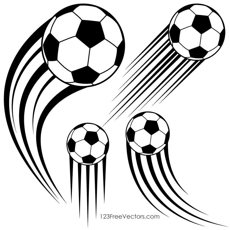 Soccer ball in motion clipart freevectors