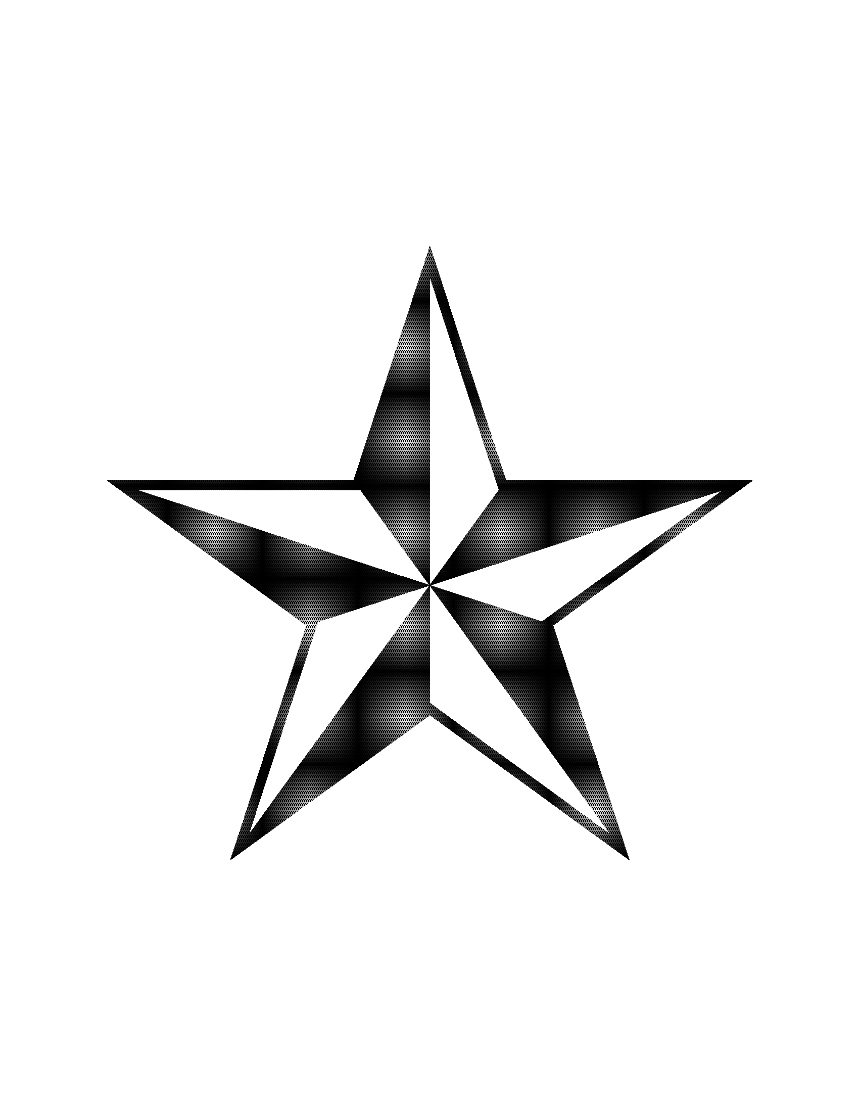 Star  black and white country western star clipart