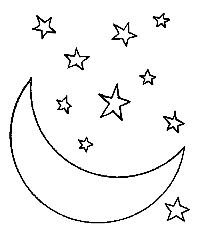 Star  black and white moon and stars black white clipart