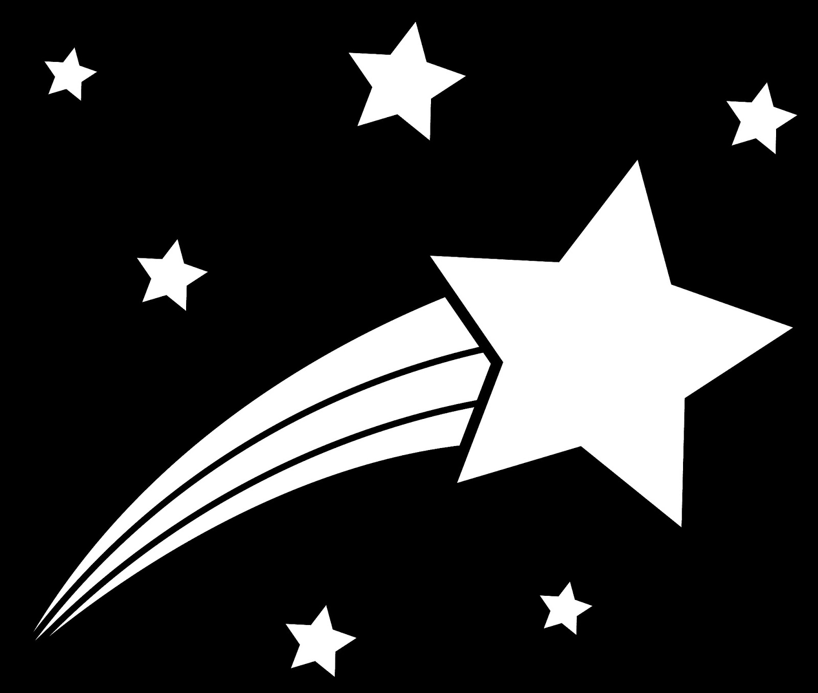 Star  black and white shooting star black and white clipart